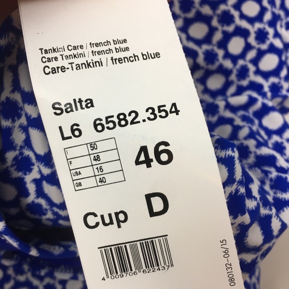 Anita salta tankini top blue supportive modest - Picture 6 of 6